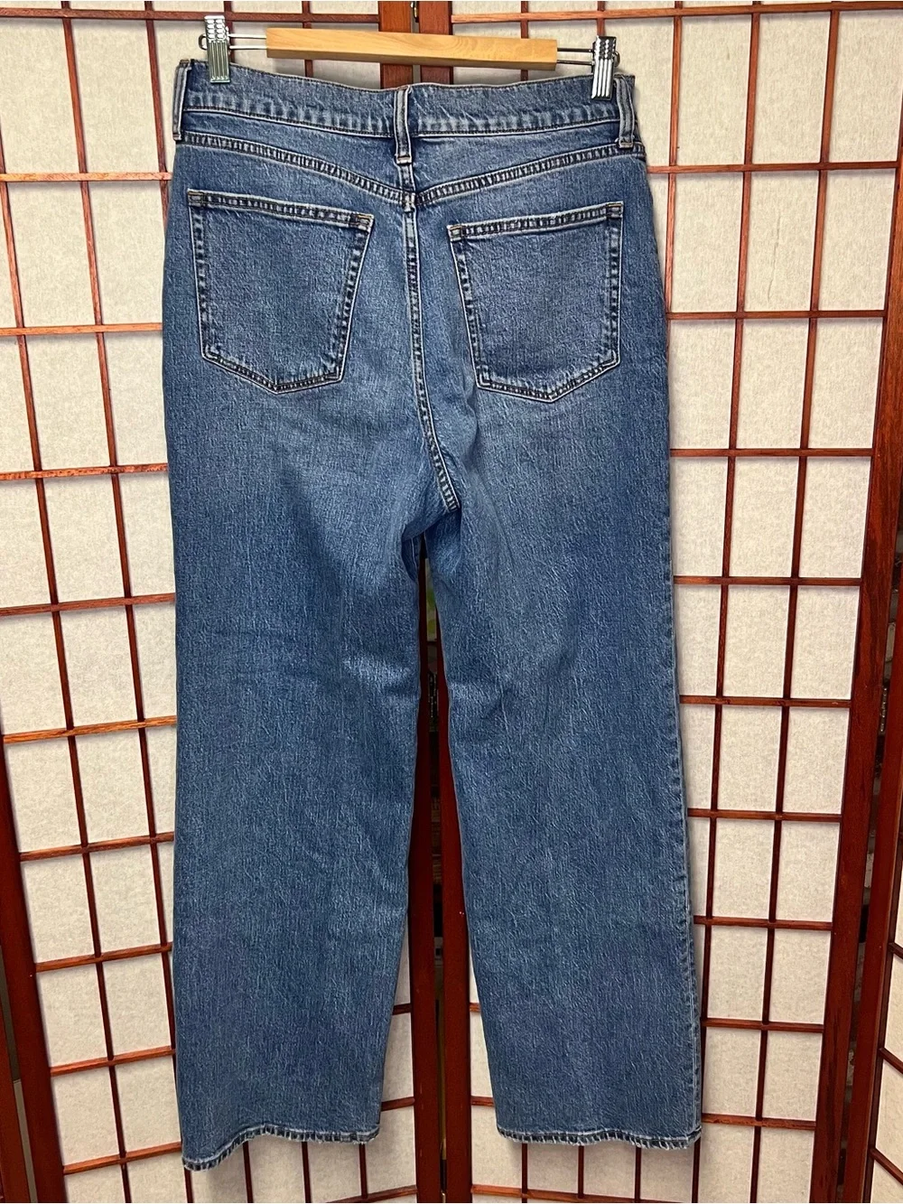 J. Crew Medium Blue High-Rise Wide Leg Button-Fly Jeans